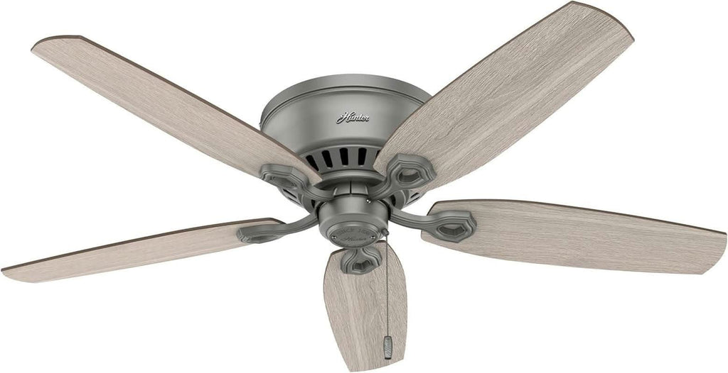 52 Inch Matte Silver LED Ceiling Fan With Integrated Light