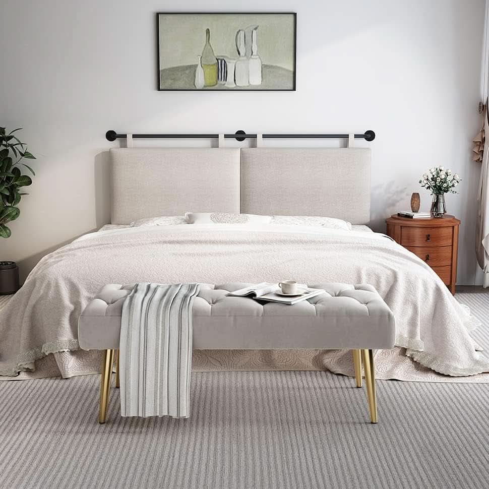 Adjustable Wall Mounted King Size Headboard with Tufting