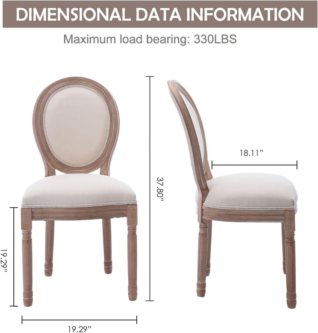 French Country Dining Chairs Set Of 4 With Carved Solid Wood Frames