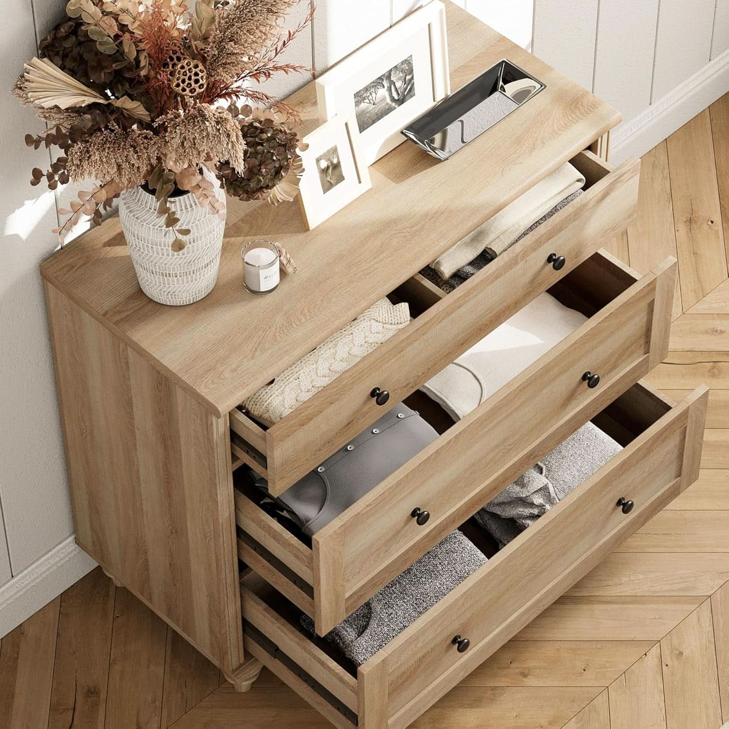Oakwood Finish 56-Inch Executive Desk With USB Charging