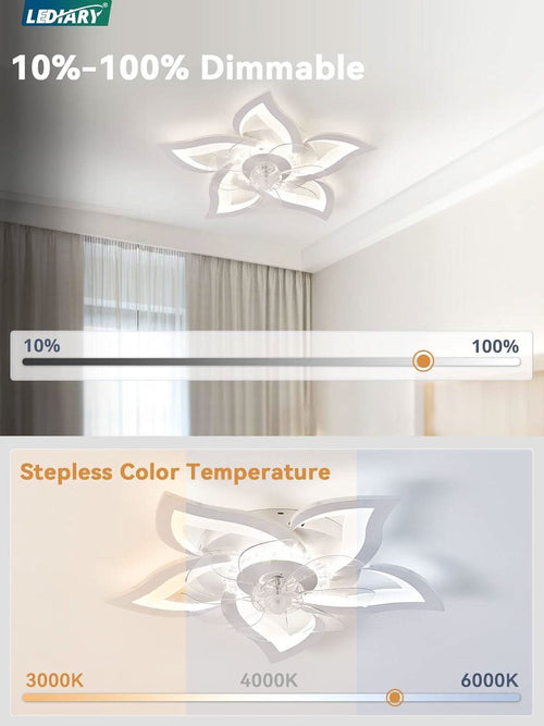 27 Inch Low Profile Ceiling Fan With Integrated LED