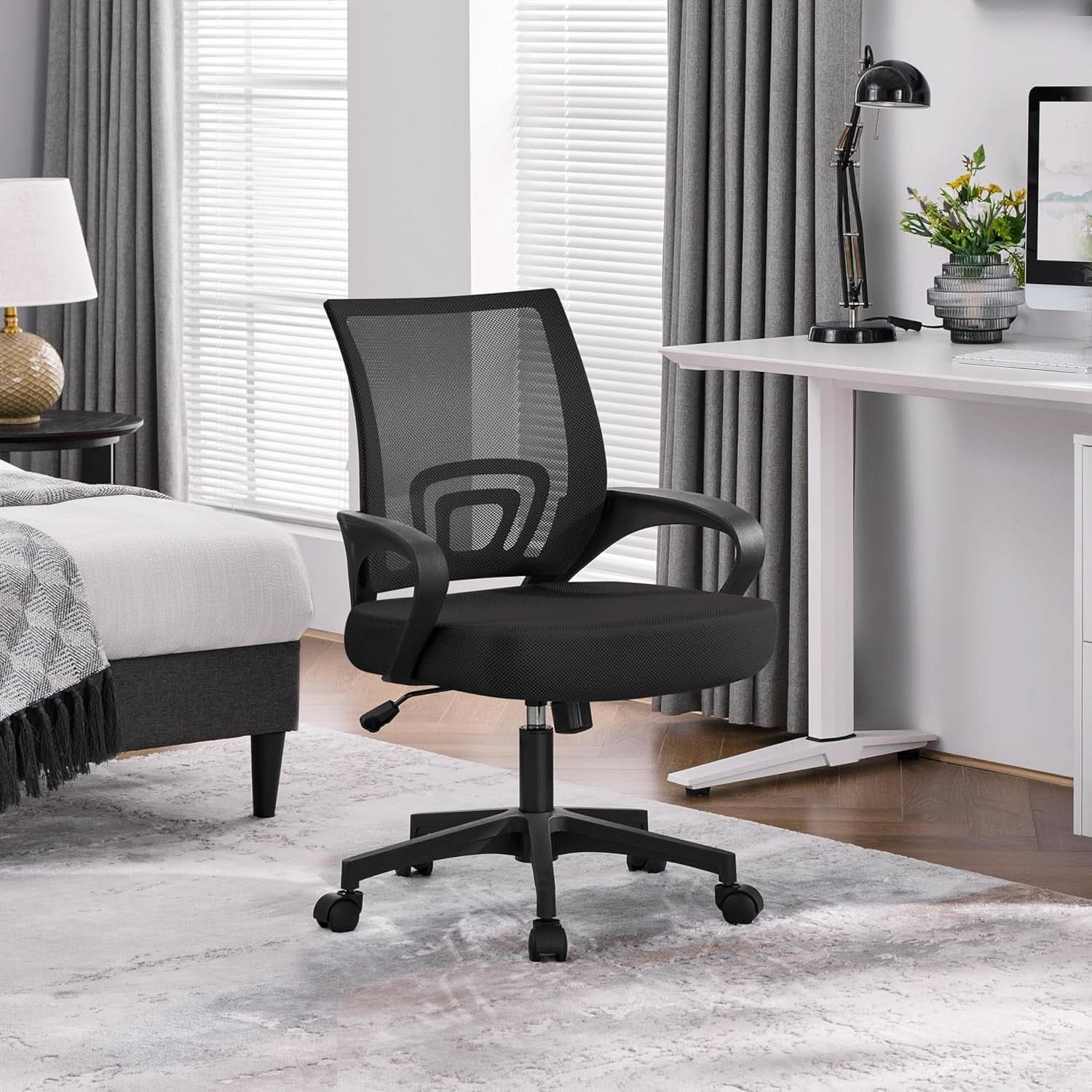Ergonomic Mesh Office Chair With Lumbar Support Black