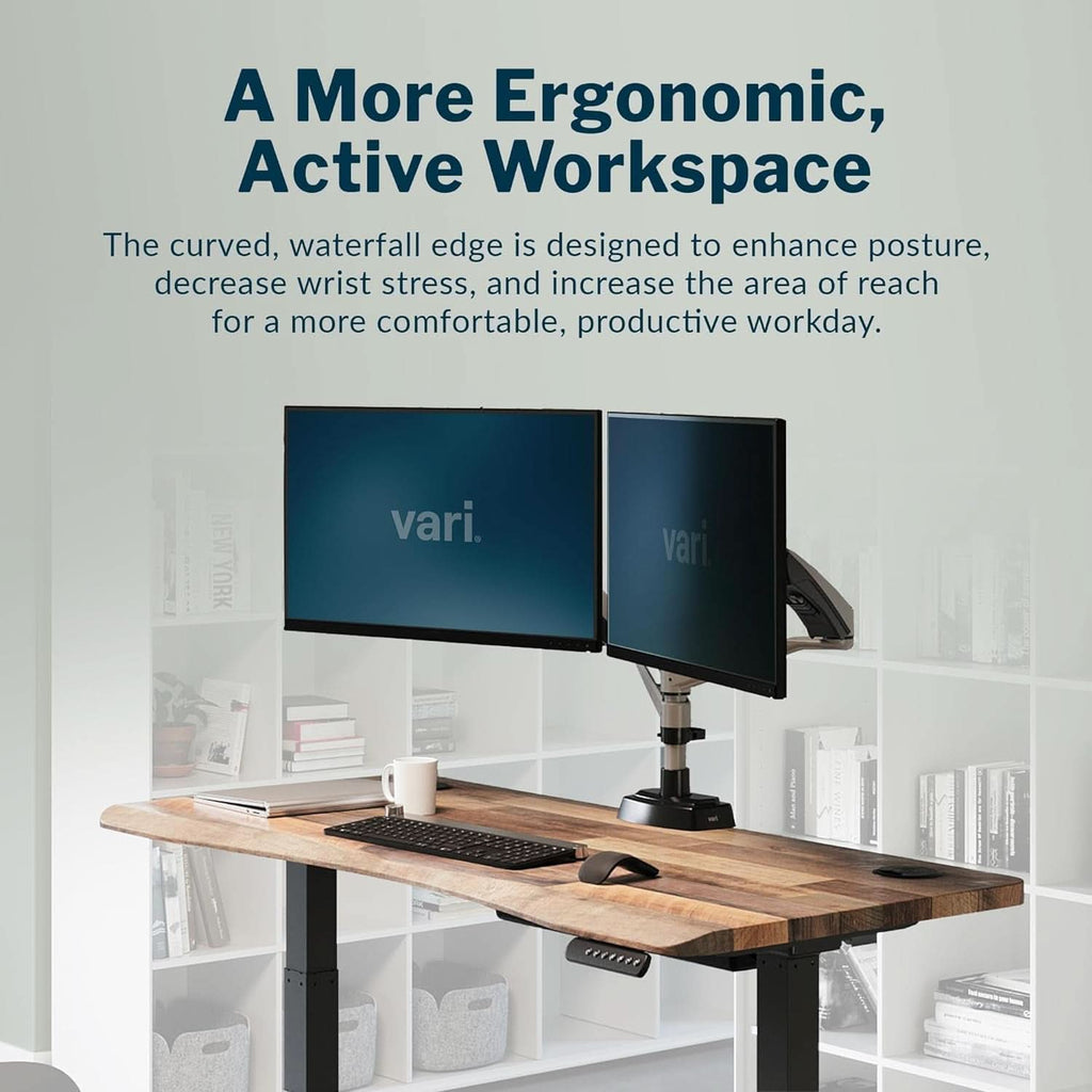 Electric Height Adjustable Standing Desk 54 By 26 Inches Reclaimed Wood