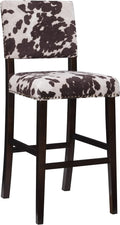 Stylish Cowhide Print Bar Stool with Comfortable Padded Seat