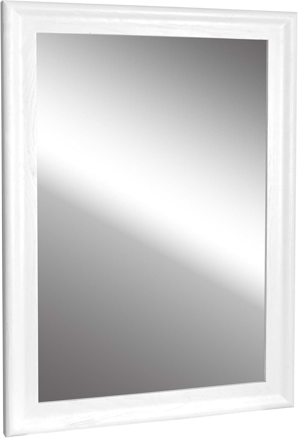 White Wood Wall Mirror 30 X 40 Inch Rectangle Rustic Vanity Mirror
