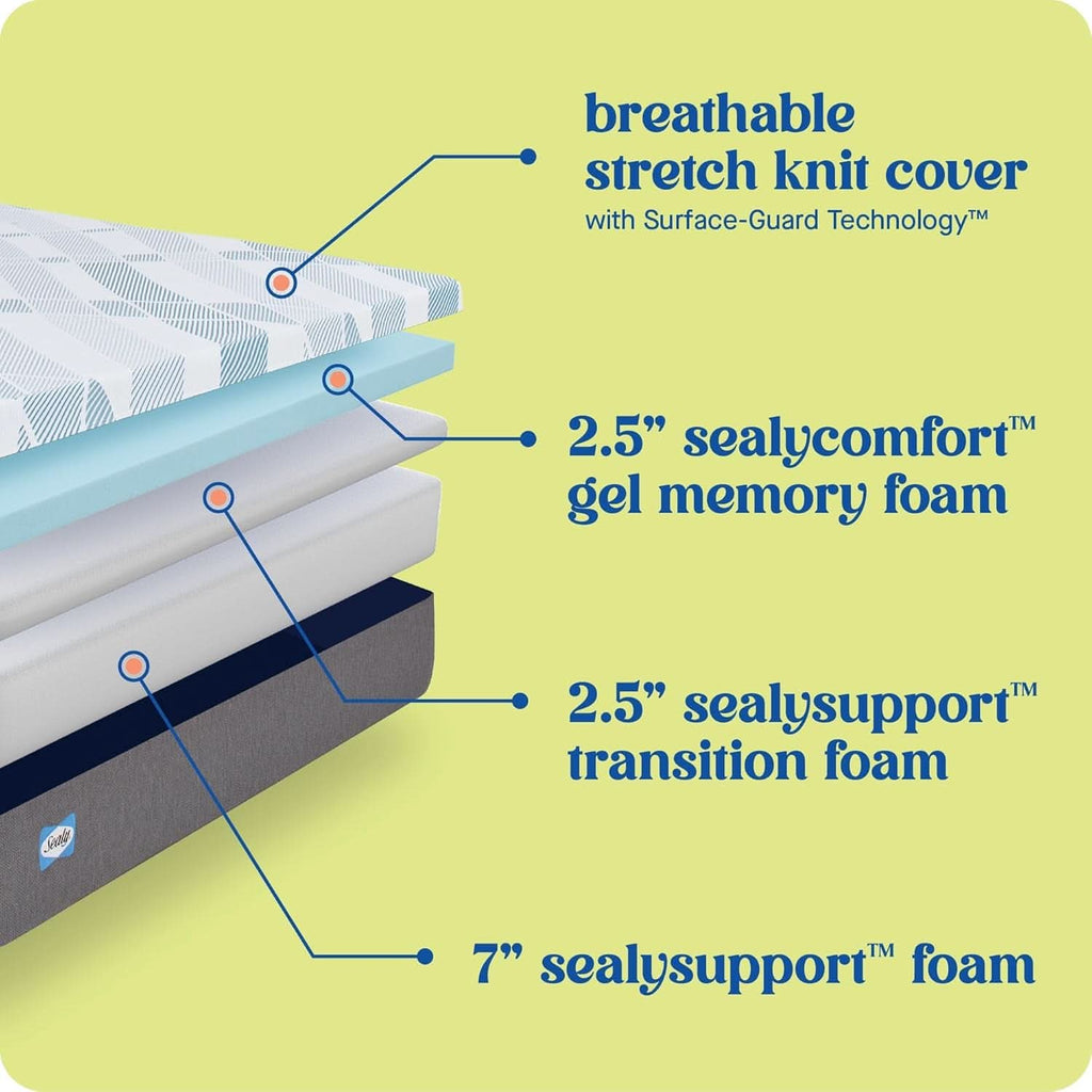 Queen Dreamlife Gel Memory Foam Mattress Surface Guard