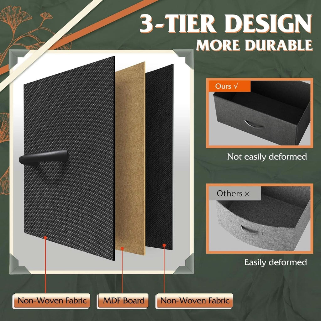 10 Drawer Dresser With Black Finish For Bedroom Storage