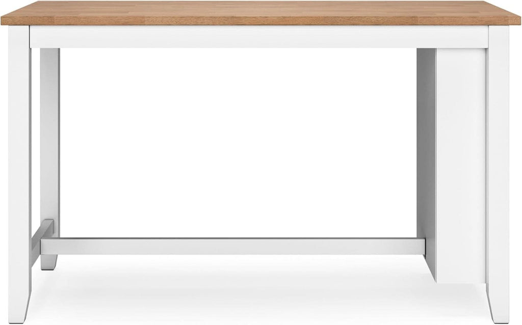 Farmhouse Counter Height Dining Table 3 Shelves Light Brown