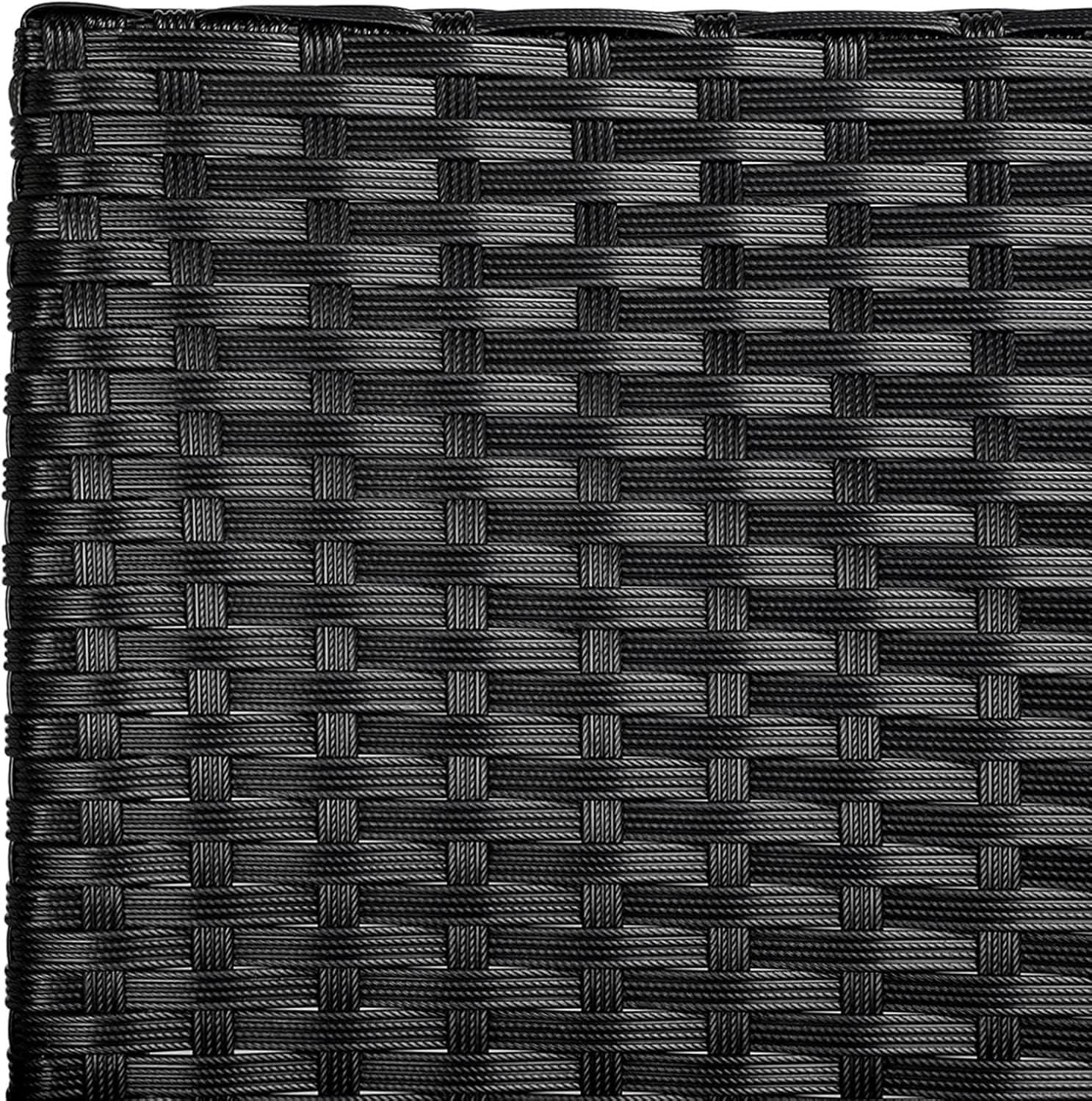 3 Piece Outdoor PE Rattan Wicker Patio Furniture Set With Soft Cushions And Glass Coffee Table