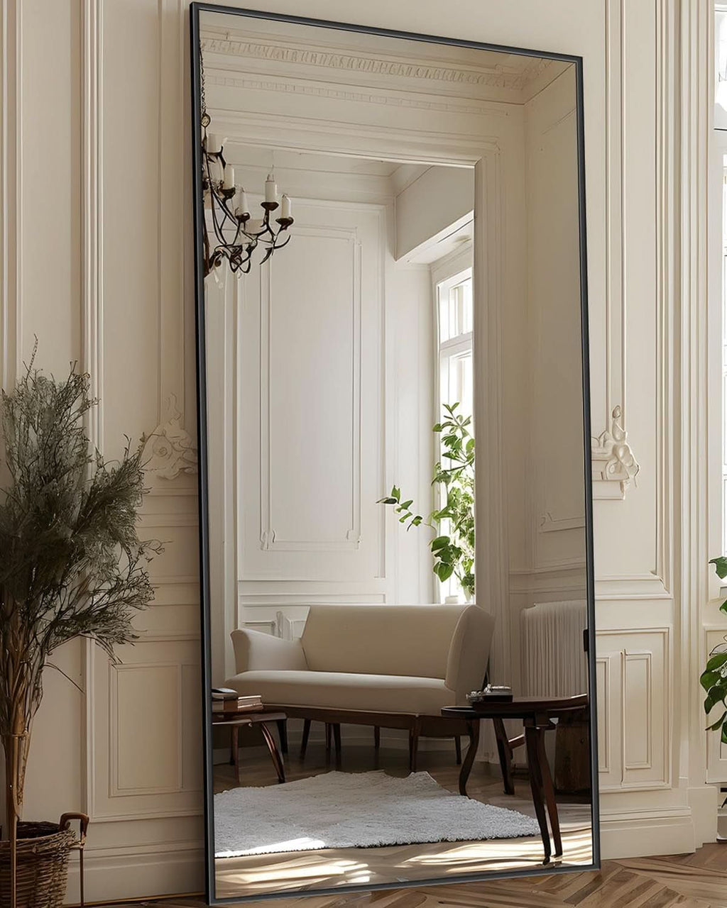 71x28 Inch Black Full Length Floor Mirror For Bedroom