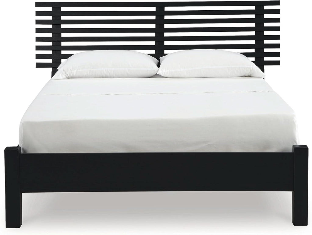 Modern Black Queen Slat Headboard Stylish Bedroom Design