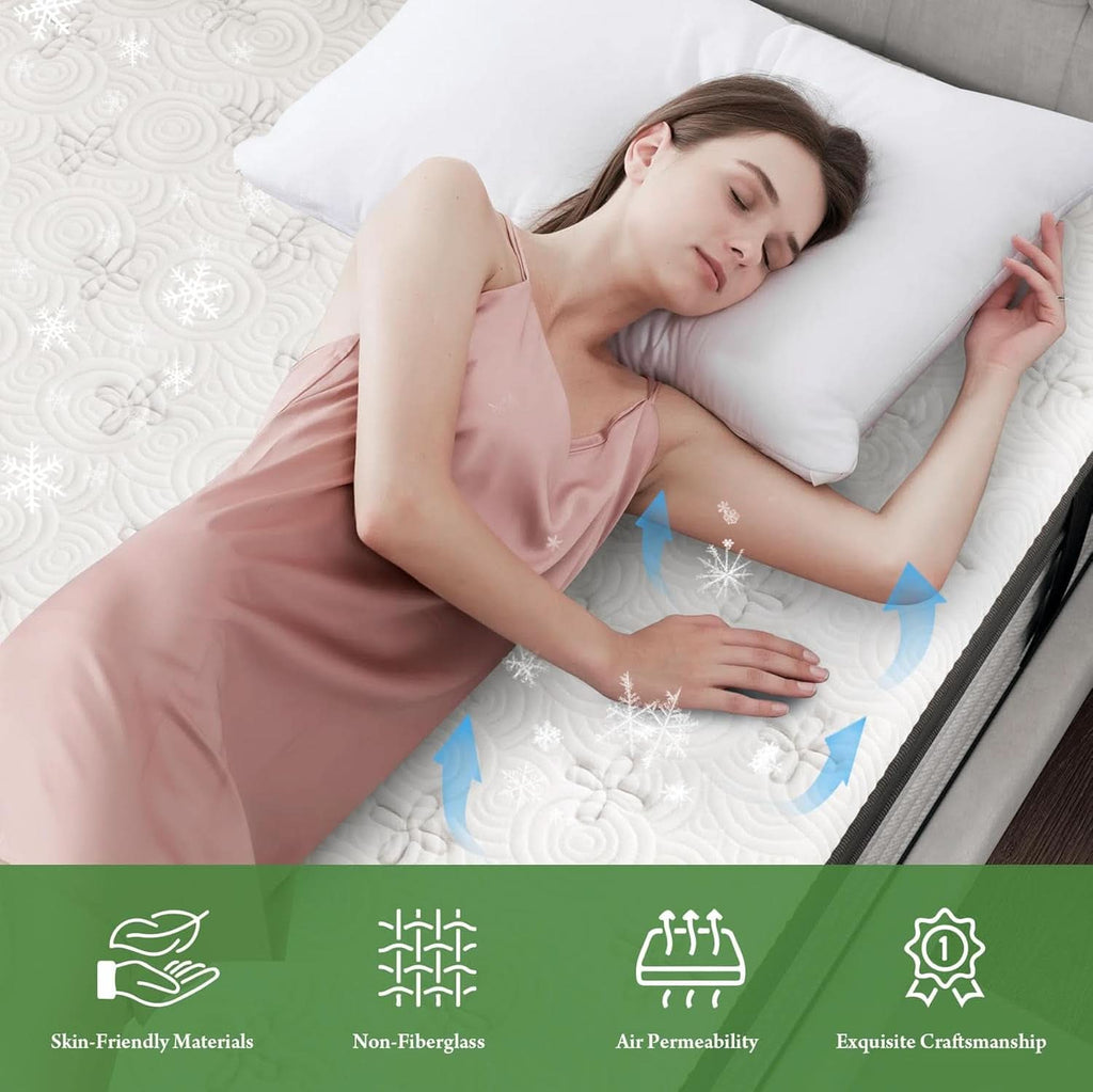 King Size Gel Memory Foam Hybrid Mattress Lumbar Support Plus