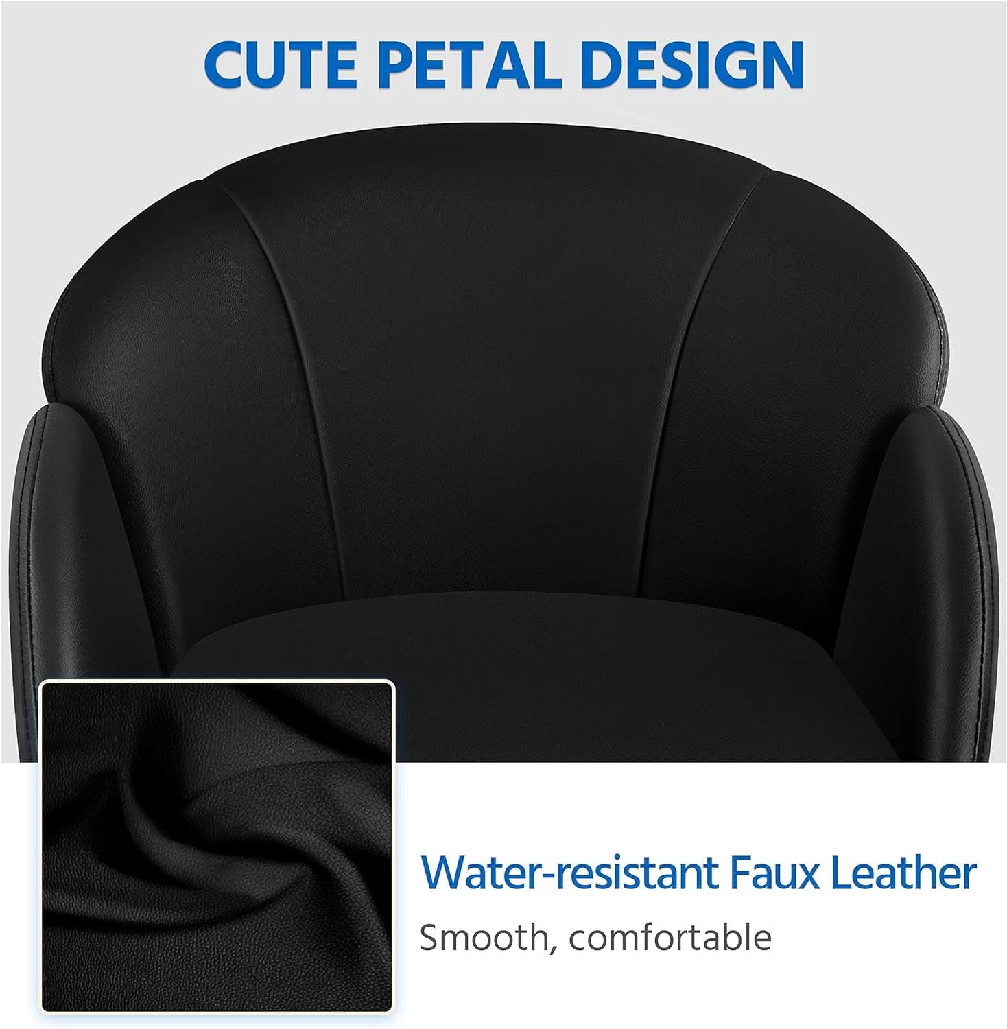 Black Velvet Upholstered Swivel Desk Chair For Office