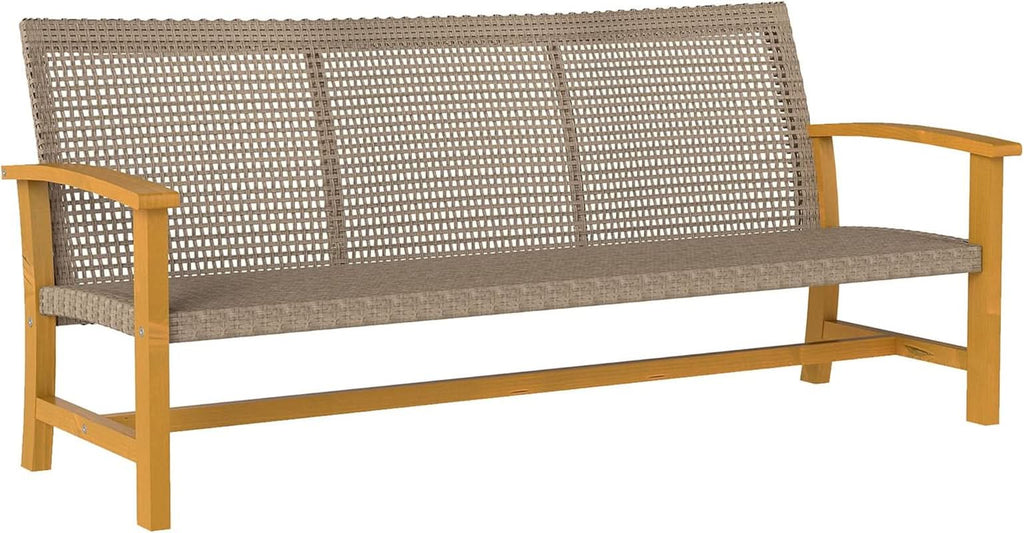 Spacious Wicker Outdoor Couch for Three Comfortable Seats