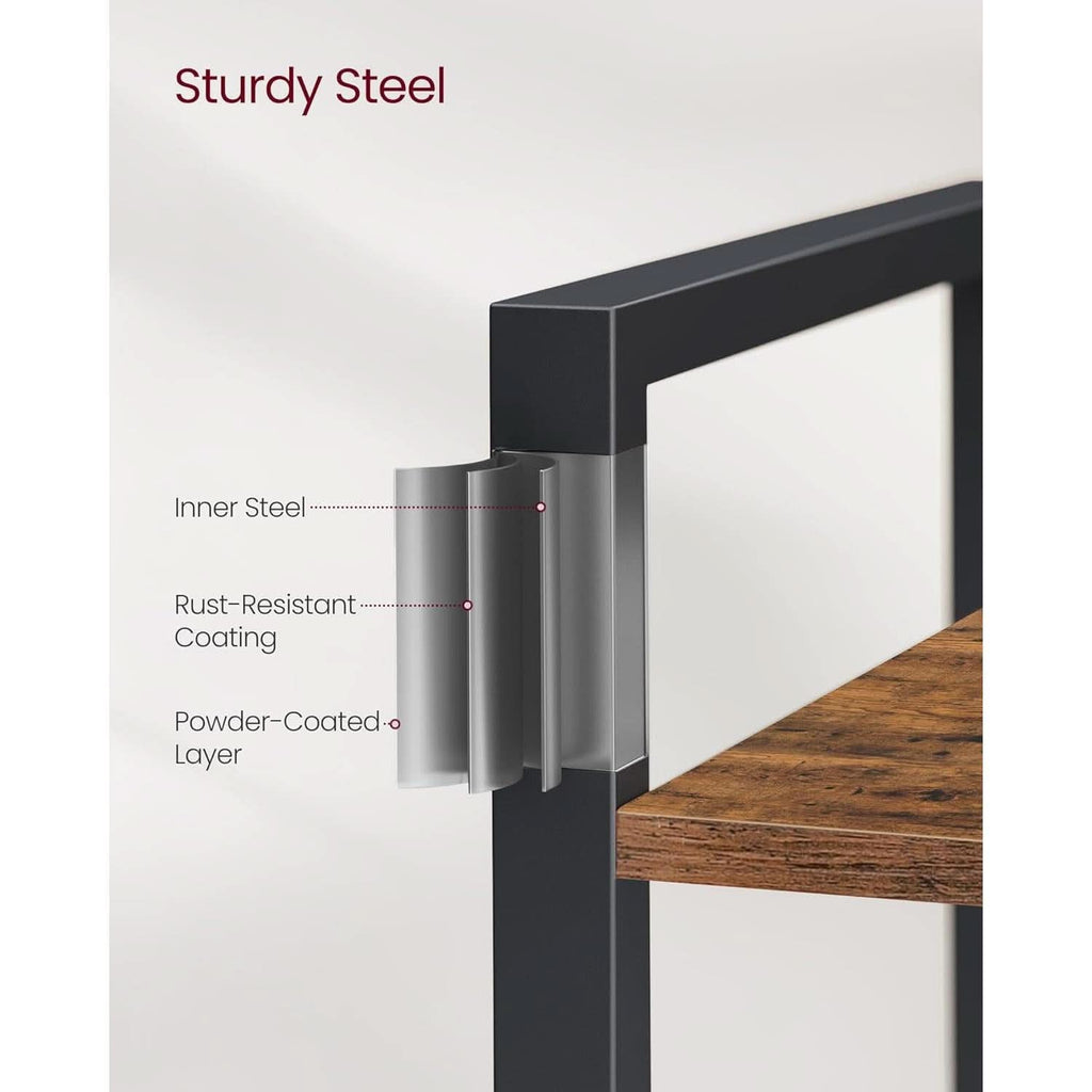 Industrial 65 Inch High Bookshelf With Steel Frame