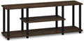 Turn-N-Tube 3-Tier TV Stand 50-Inch TVs No Tools Assembly Columbia Walnut Black