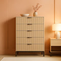 49.2 Inch Tall Five Drawer MatteNaturalFinish Dresser