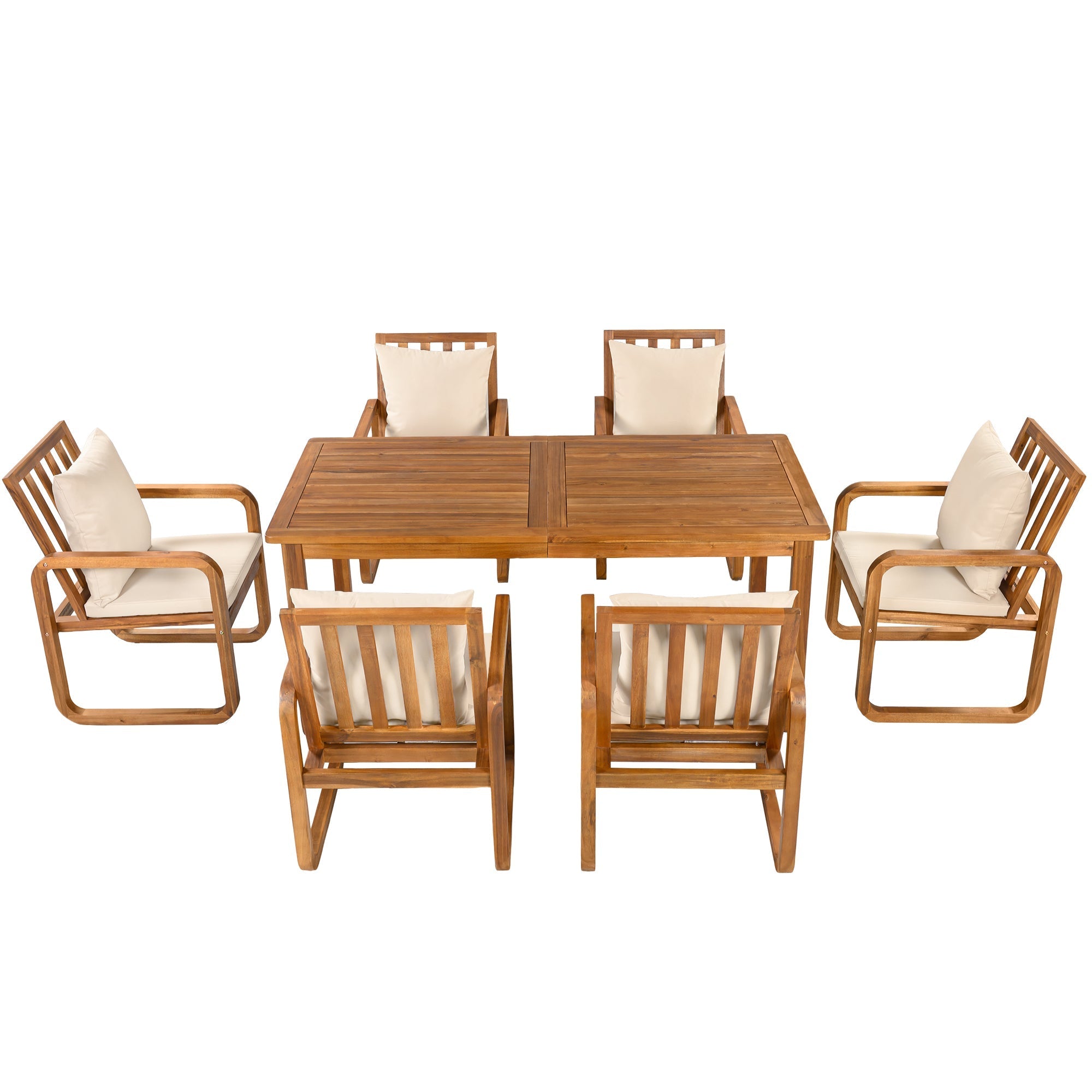 7 Pieces Patio Dining Set Outdoor Dining Table and Chairs