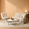 Outdoor Sofa Set For 4 With Thick Olefin Cushions Beige