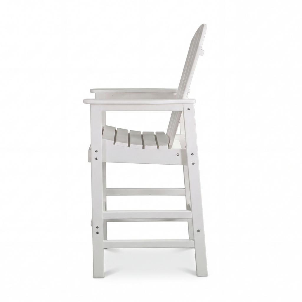HDPE Bar Height Adirondack Patio Chair Outdoor Bar Chair With Cup Holder And Armrests