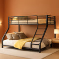 Heavy Duty Twin Over Queen Metal Bunk Bed In Black