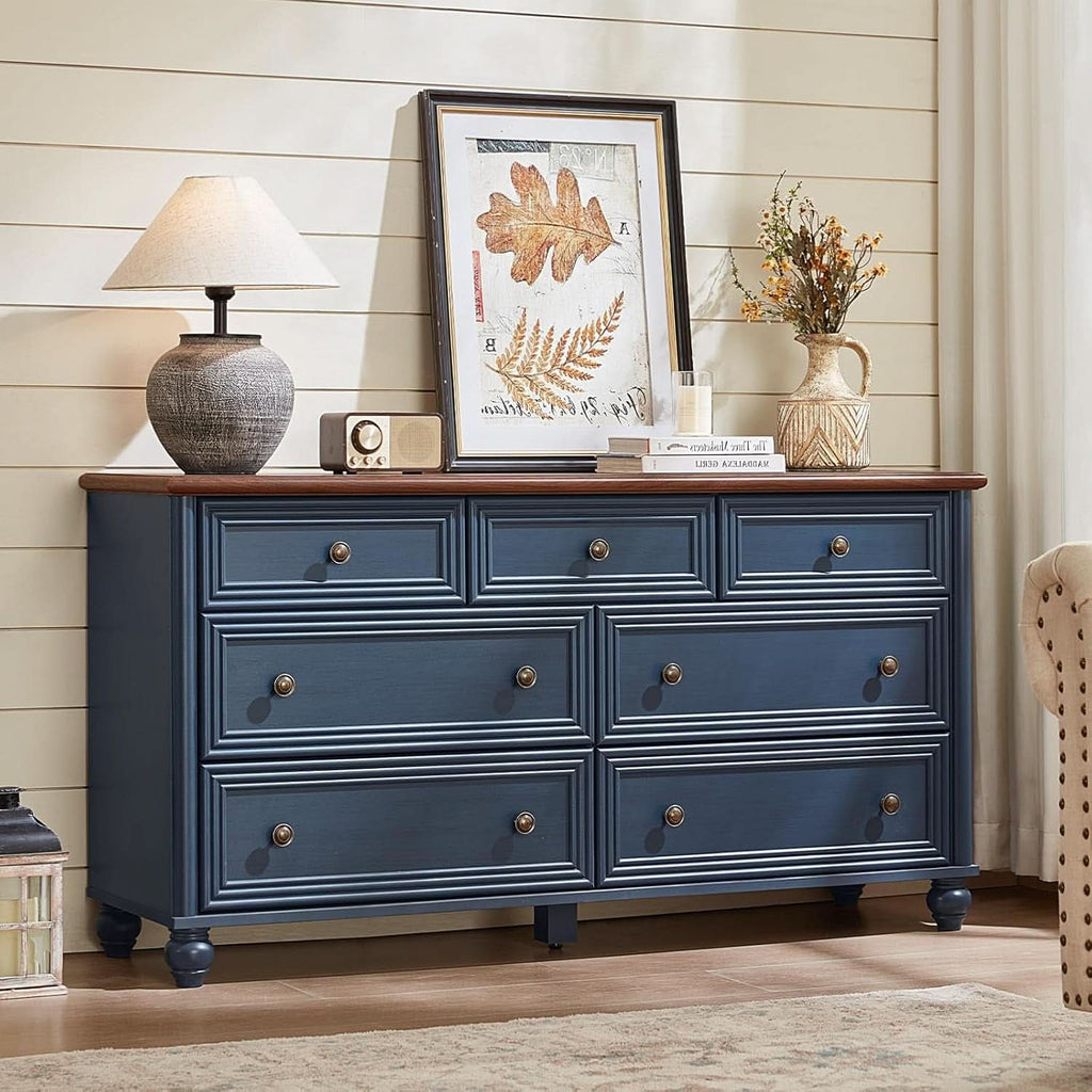 FiftyFourInch Industrial Rustic Oakwood Dresser With Drawers