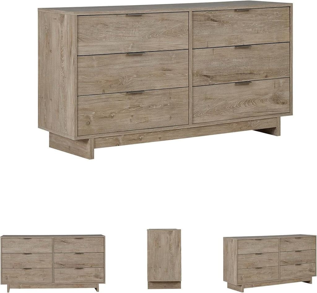 Oliah Rustic Six Drawer Dresser In Light Brown Collection