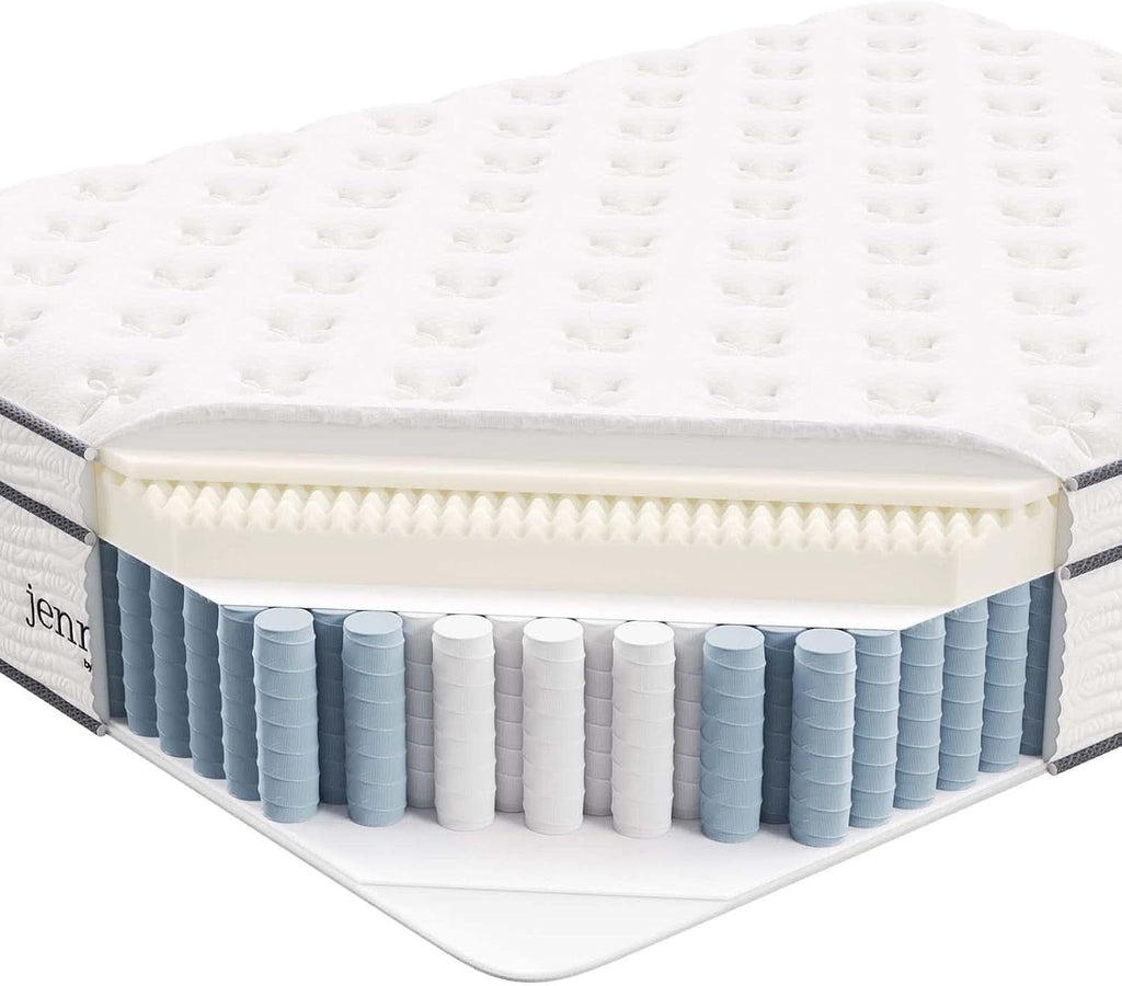Queen Hybrid Mattress 14 Inch Memory Foam Wrapped Coils