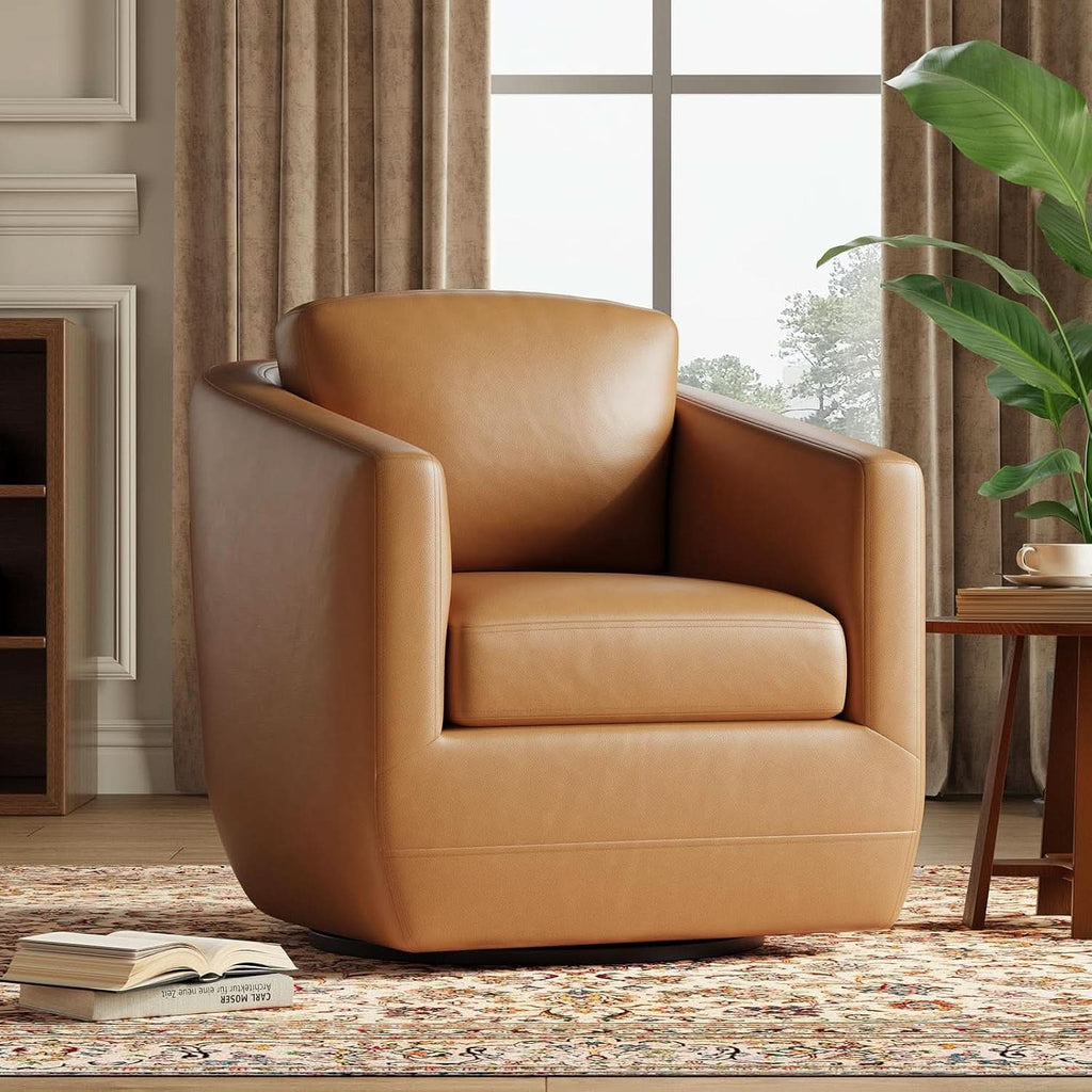 Brown 360 Degree Swivel Premium Upholstered Chairs