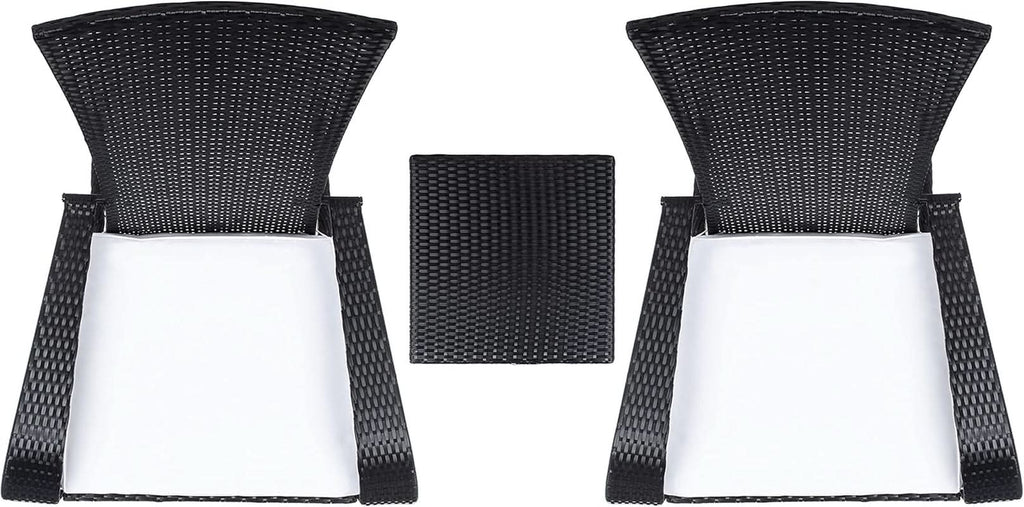 Outdoor Edna Black White Cushion 3 Piece Patio Lounge Set