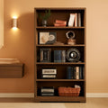 65 Inch Solid Hardwood Bookshelf With Five Tier Open