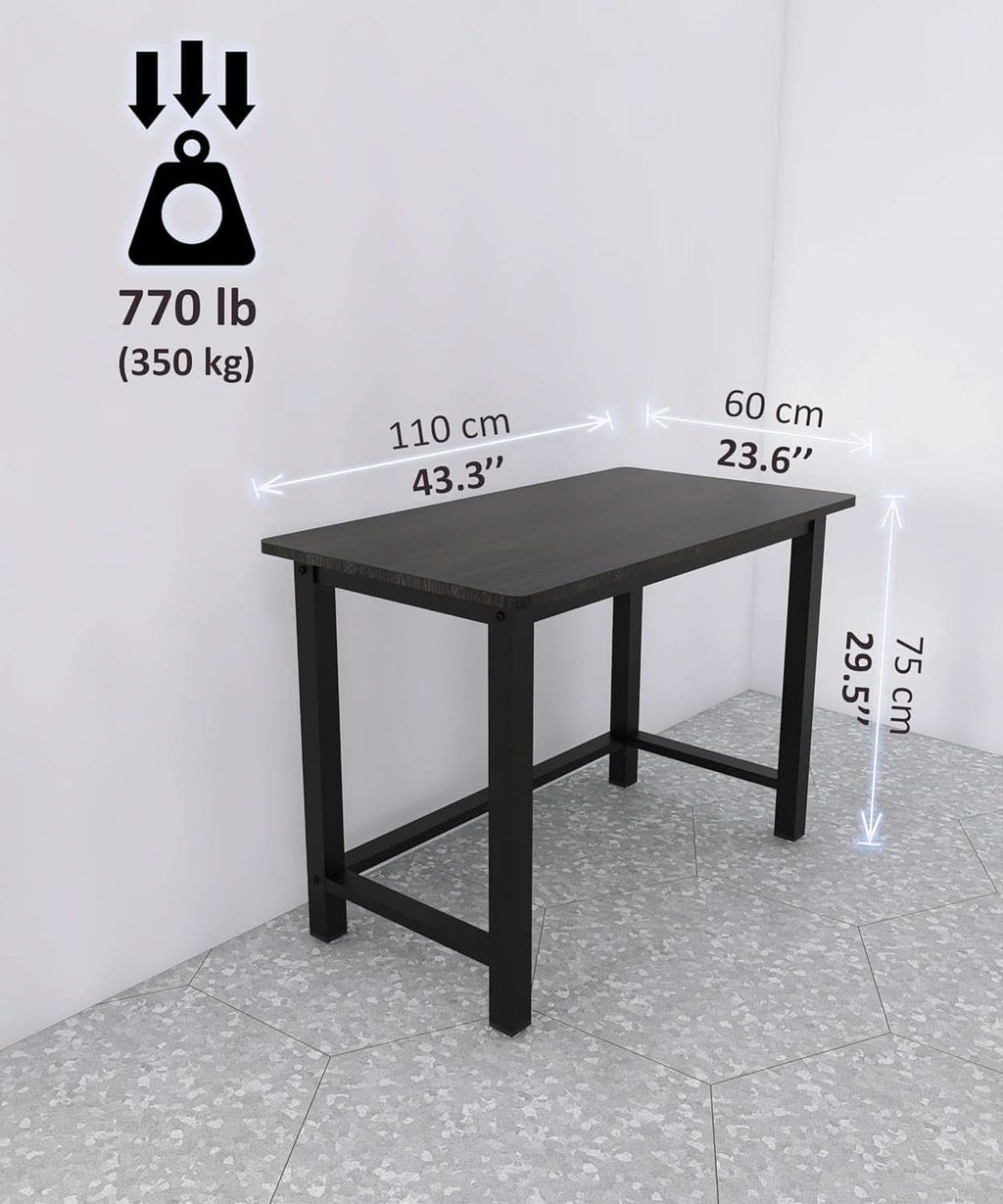 43 Inch Home Office Desk With Heavy Duty Steel Frame