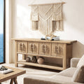 Rowan 60' Solid Reclaimed Pine Sideboard with Lower Shelf Heritage Light Natural Brown