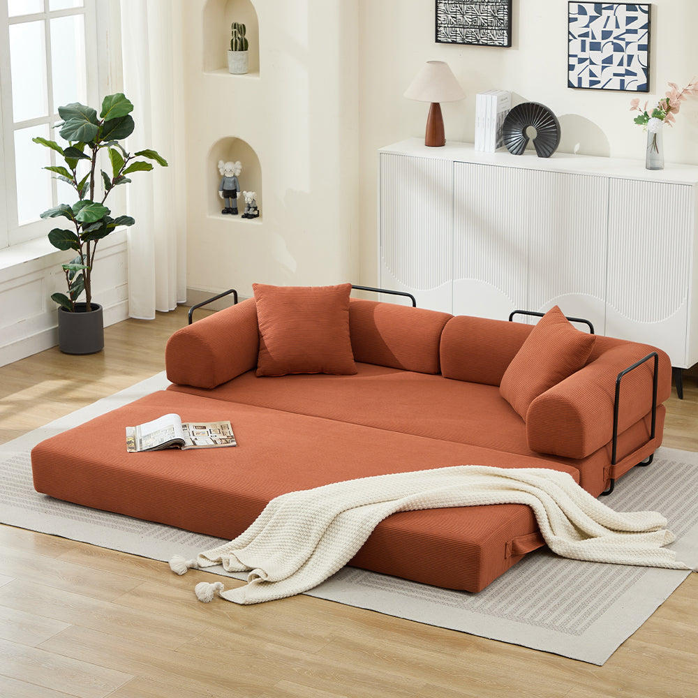 Folding Sofa Bed 78.5" Convertible Couch with 2 Pillows