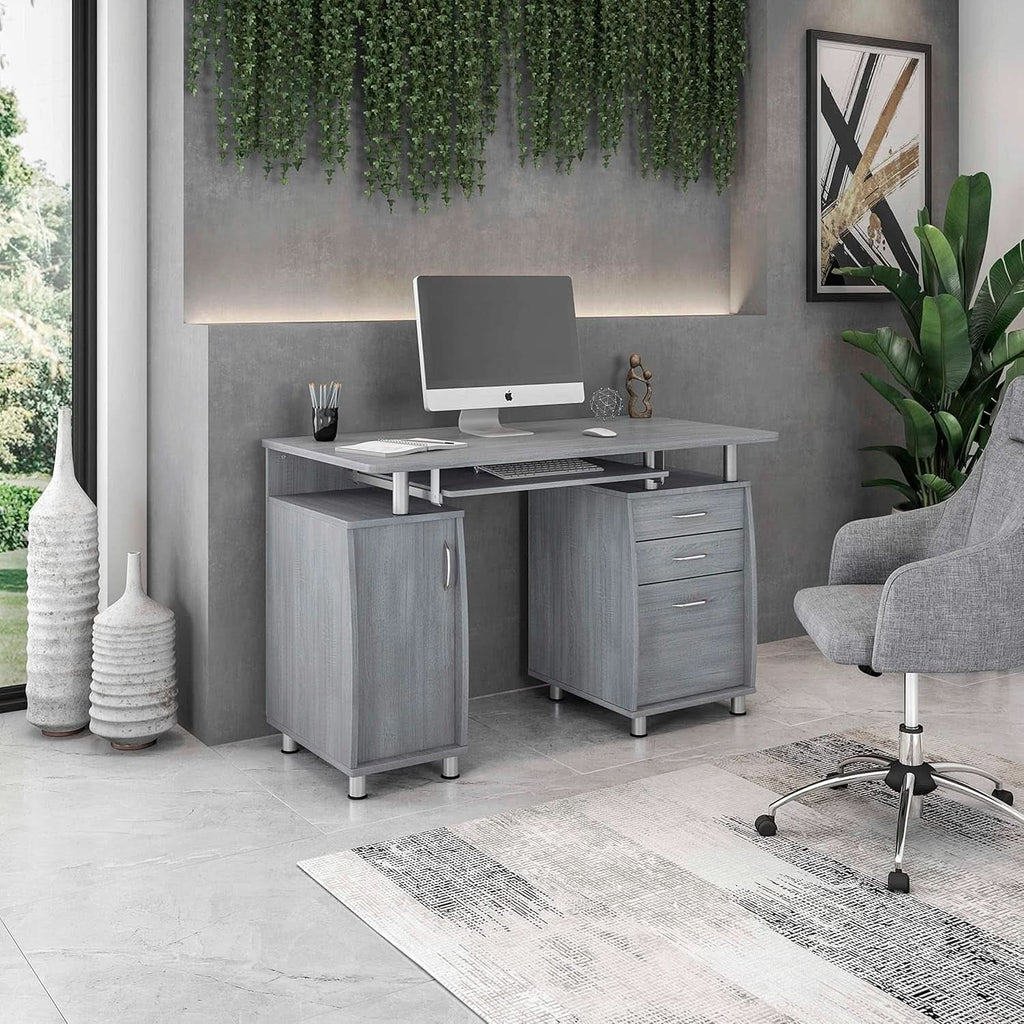 47.5 Inch Computer Desk Keyboard Tray File Cabinet