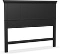Stylish Black Queen Headboard with Raised Panel Design