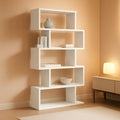 Wooden Bookcase Display Shelf Room Divider 5 Tier White