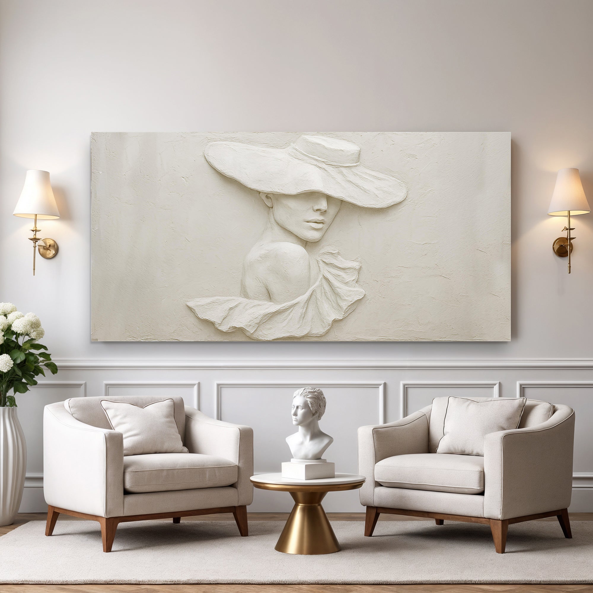 3D Minimalist Female Portrait Wall Art