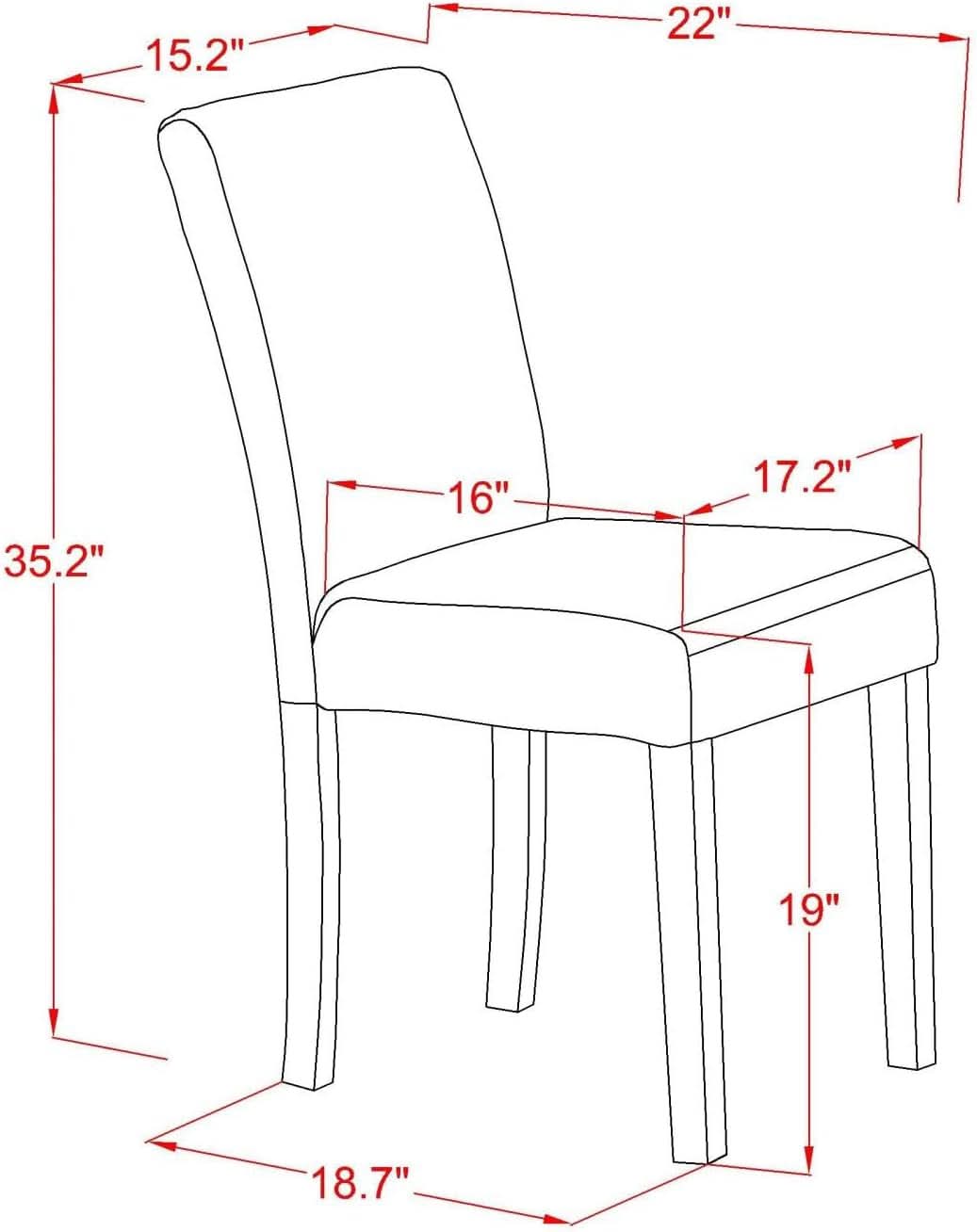Abbott Classic Parson Dining Chairs Doeskin Linen Fabric Set Of 2