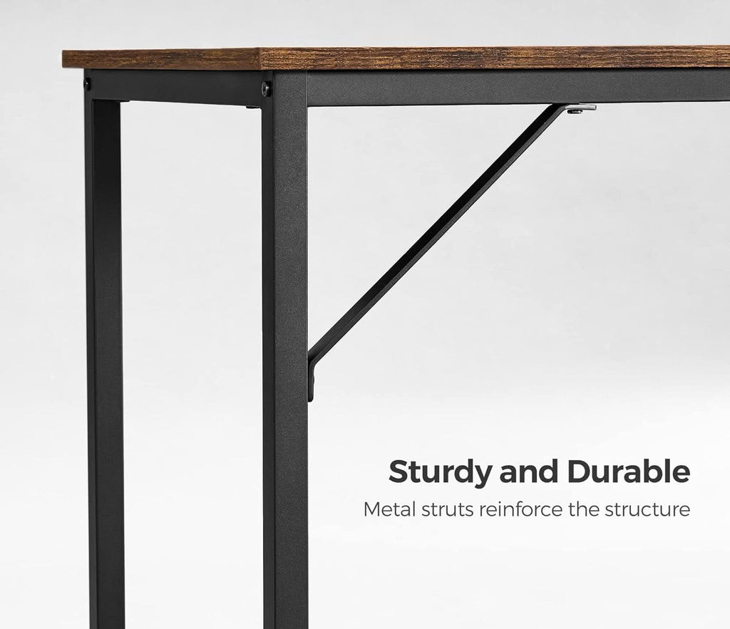 Industrial Computer Desk With Metal Frame Rustic Brown And Black 39.4 Inch