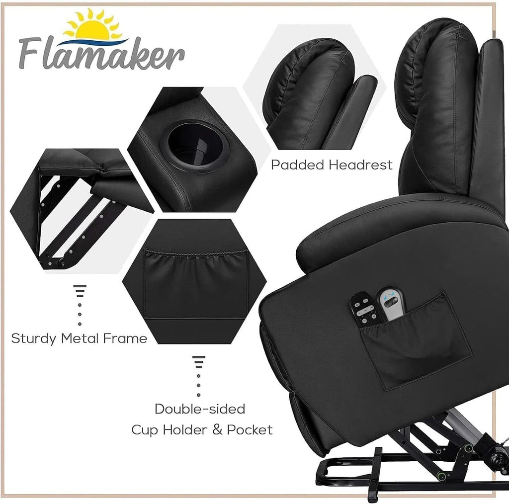 Power Lift Recliner Chair Leather With Massage For Elderly