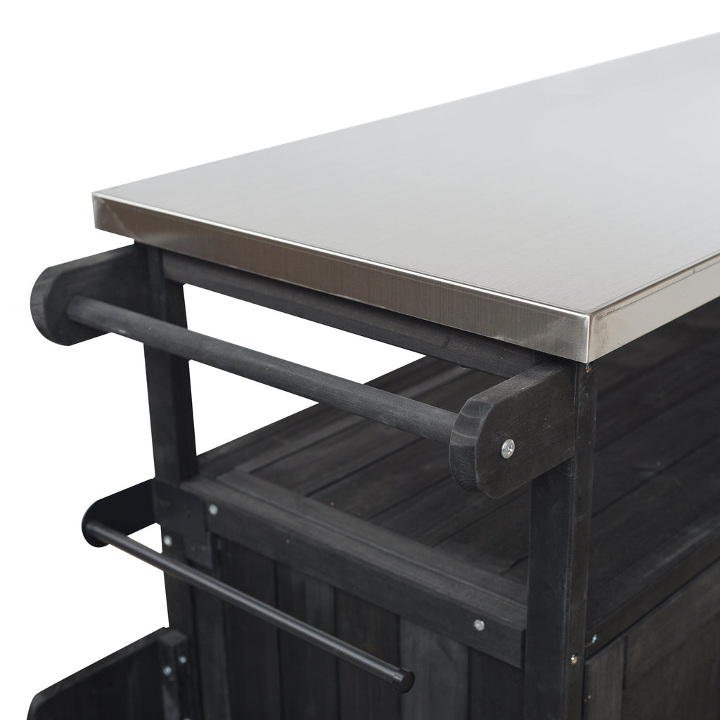 Foldable Outdoor Kitchen Island Patio Mobile Kitchen Cart