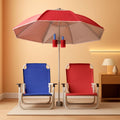 Adjustable Red Sunshade Umbrella UPF 50 UV Protection