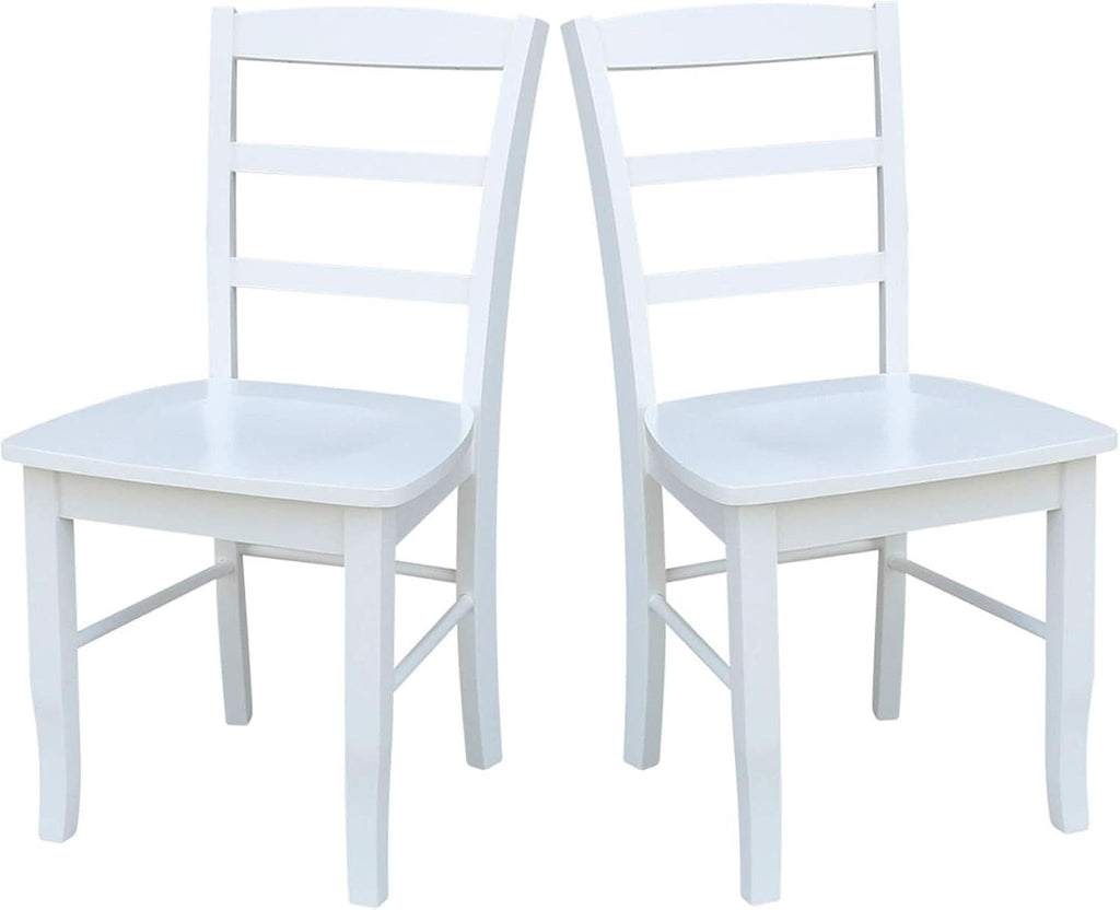 Madrid Ladderback Dining Chairs Set Of Two White Finish