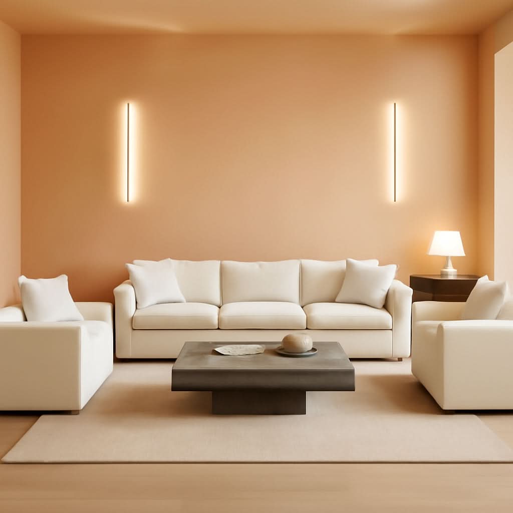 3 Piece Sofa Set Beige Chenille With 7 Pillows Living Room