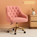 Pink Velvet Office Chair 360 Swivel Modern Desk Chair