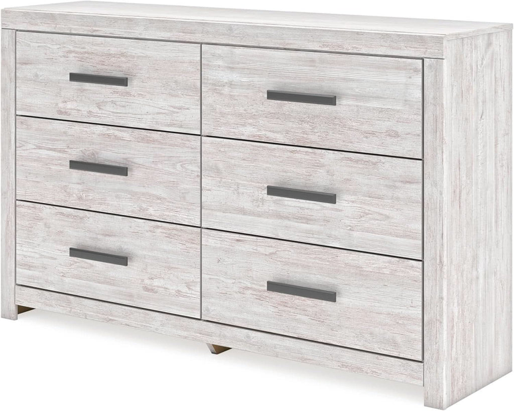 Cayboni Vintage 6 Drawer Dresser With Safety Stop White