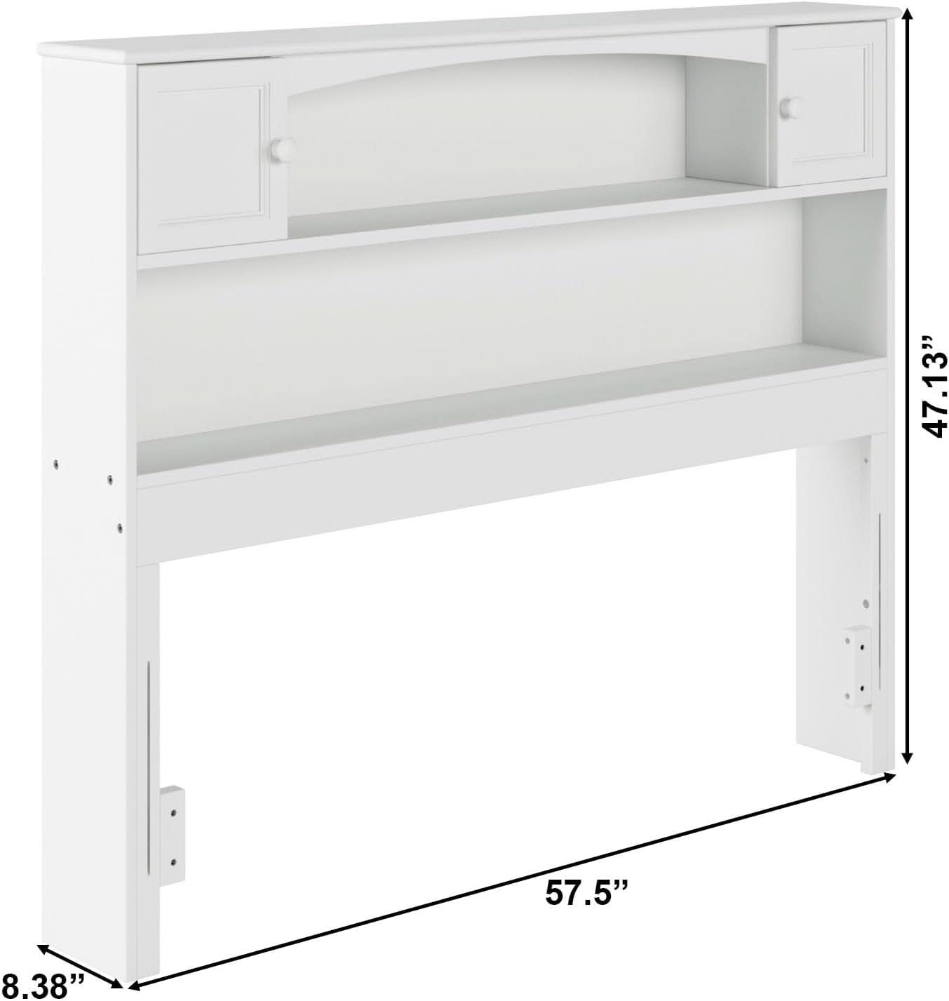 Newport Full Size Bookcase Headboard With Charger White