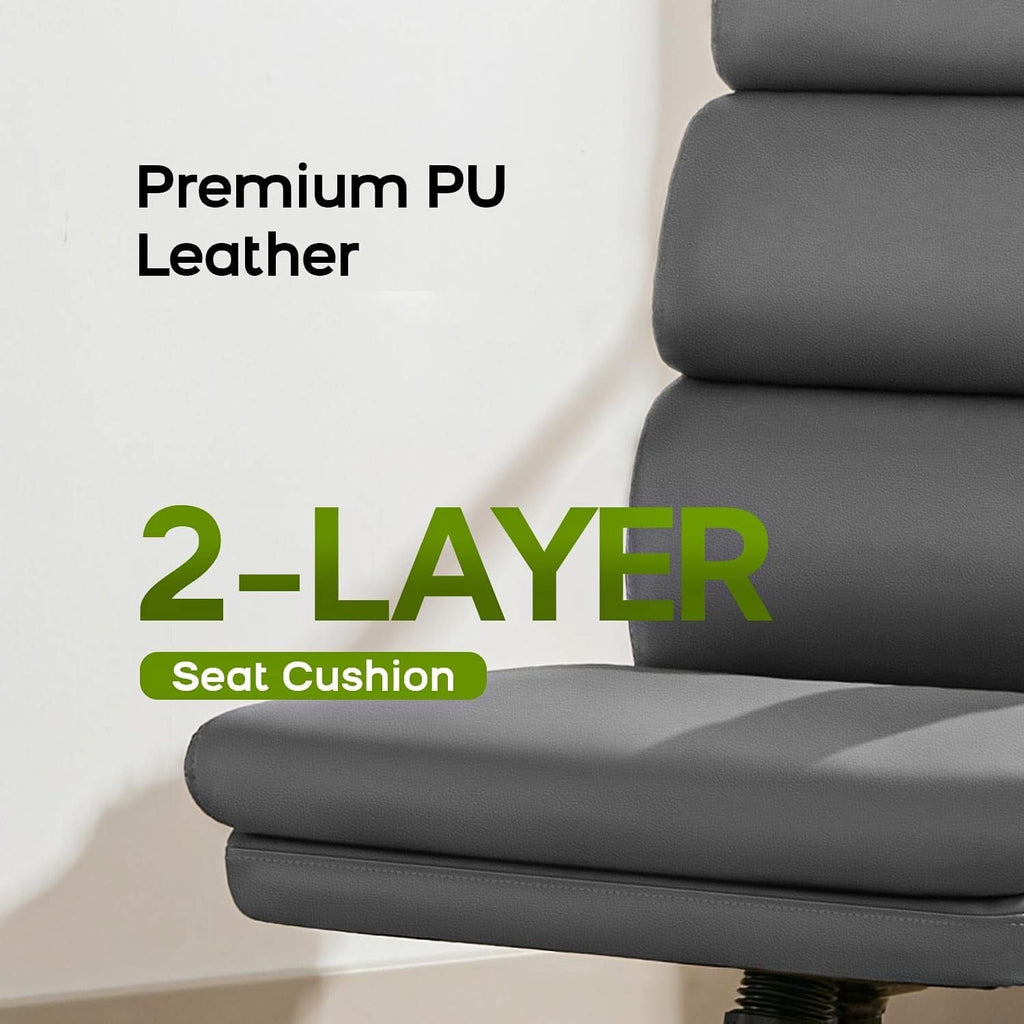 Gray Ergonomic Office Chair With Adjustable Height