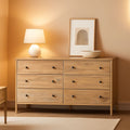 Solid Wood 6 Drawer Dresser With Brushed Driftwood Finish